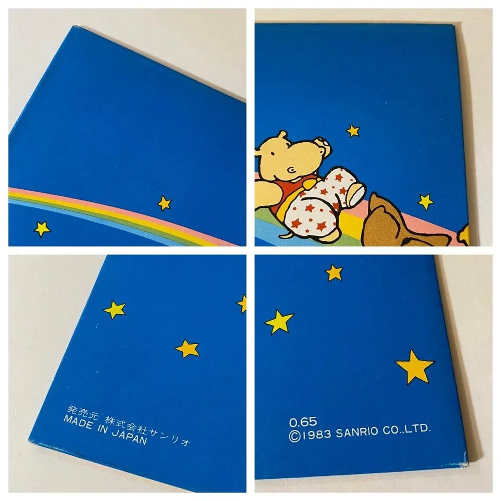 Vintage Sanrio Folder 1983 Rainbow Circus Pocket Portfolio